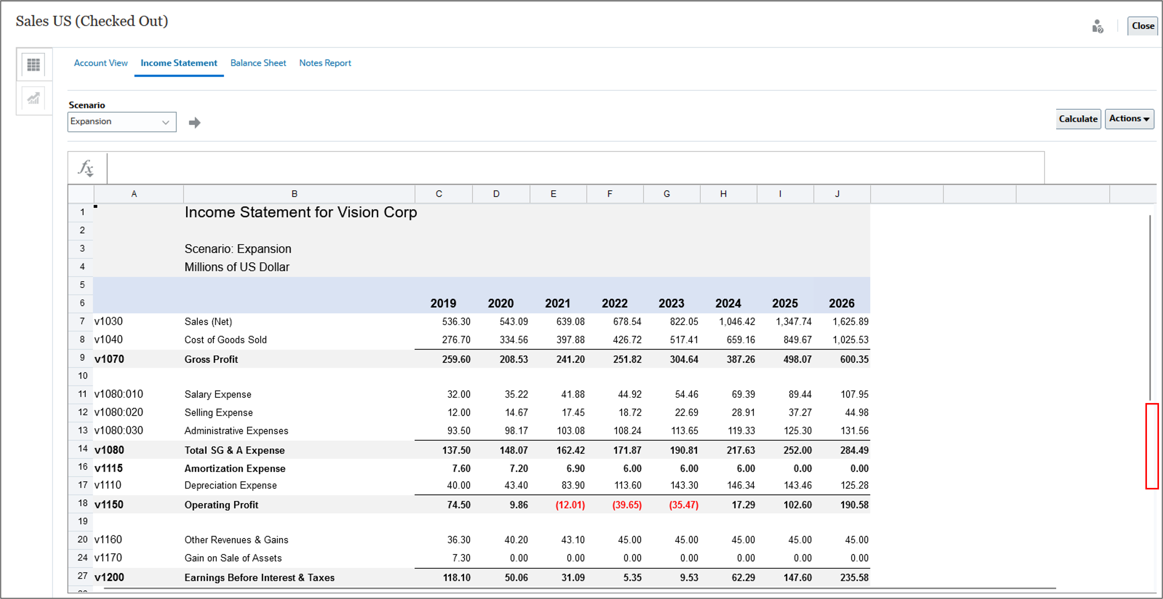 Income Statement Report